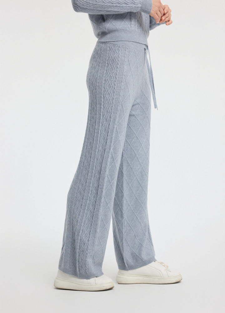 Cashmere Diamond Cable Trousers