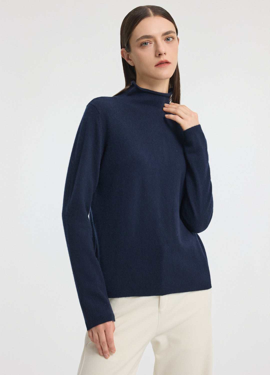 Cashmere Dulwich Funnel-Neck Jumper
