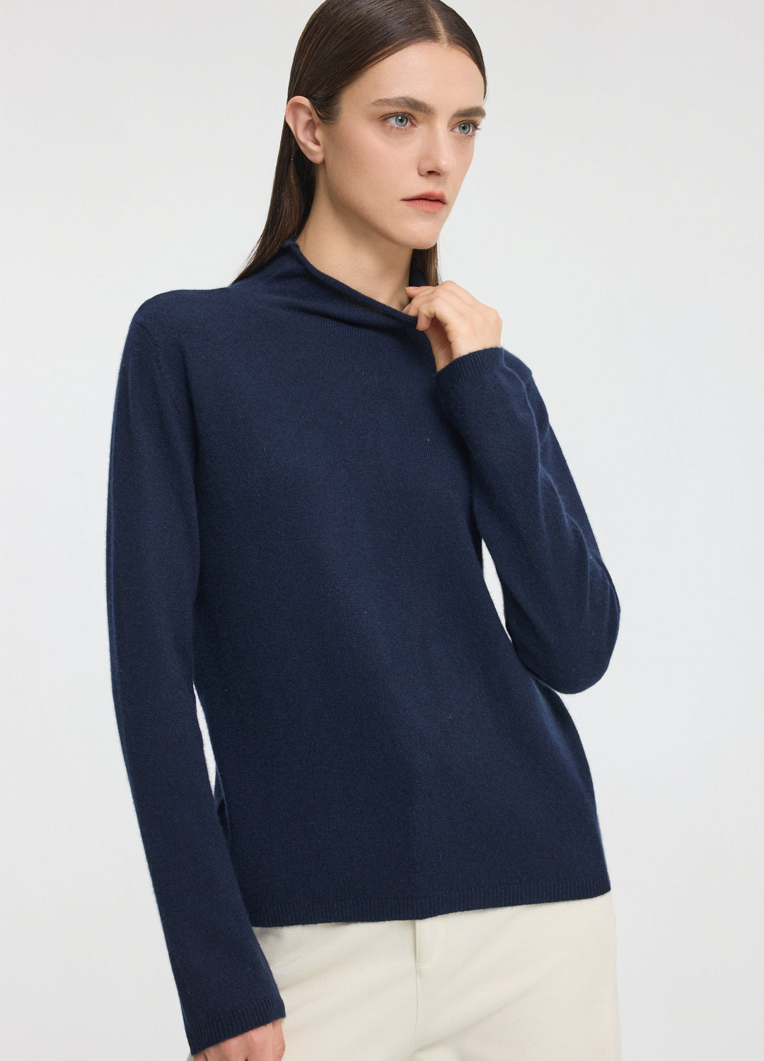 Cashmere Dulwich Funnel-Neck Jumper