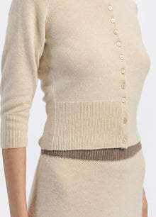 Cashmere Contrast Trim Skirt