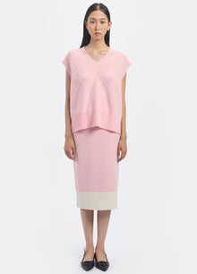 Cashmere Contrast Trim Skirt