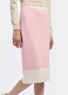Cashmere Contrast Trim Skirt