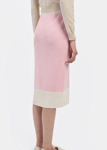 Cashmere Contrast Trim Skirt