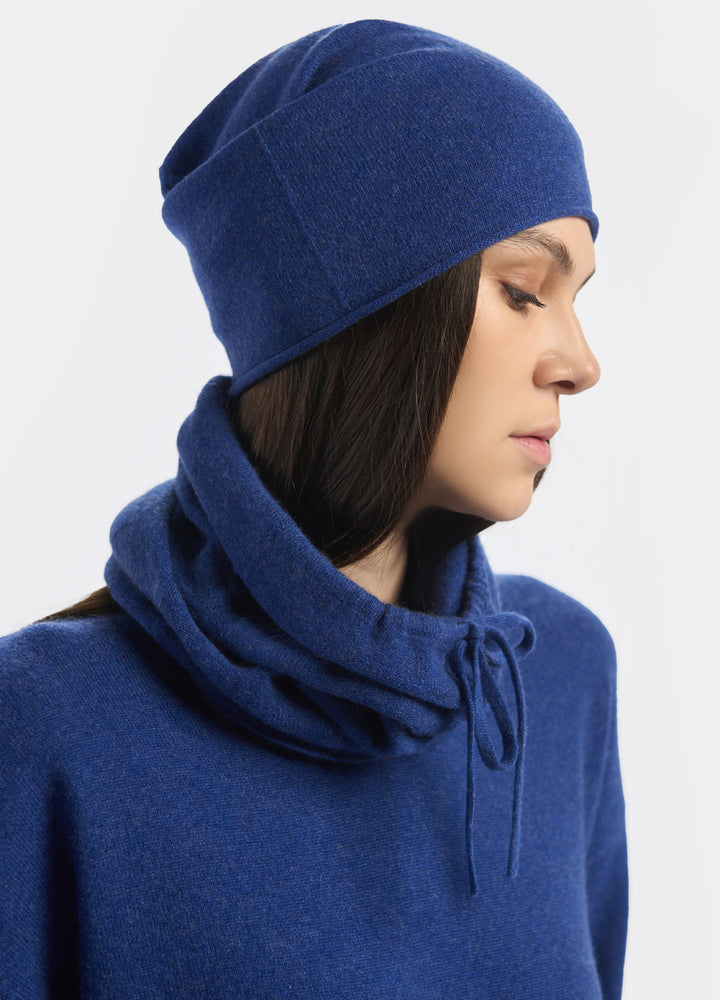 Denner cashmere Knitted Hat (Classic Colours) in Denim