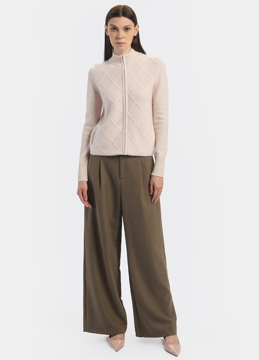 Kasper Women's Diamond Knit Jacquard Cardigan - Front Closure Sweater, Cozy & Stylish - View #8
