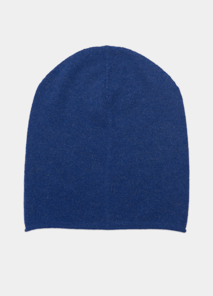 Denner cashmere Knitted Hat (Classic Colours) in Denim, view 4