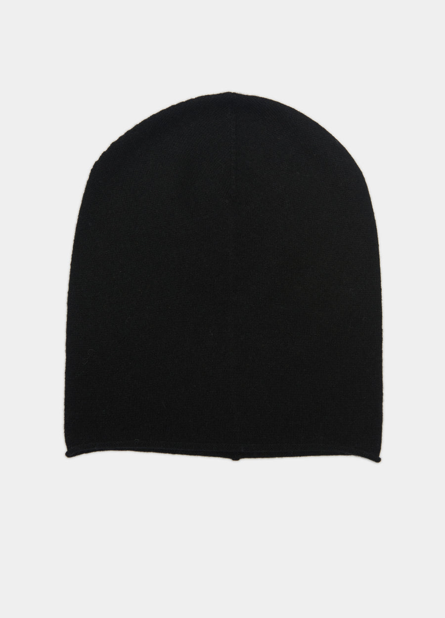 Denner cashmere Knitted Hat (Classic Colours) in Black, view 2