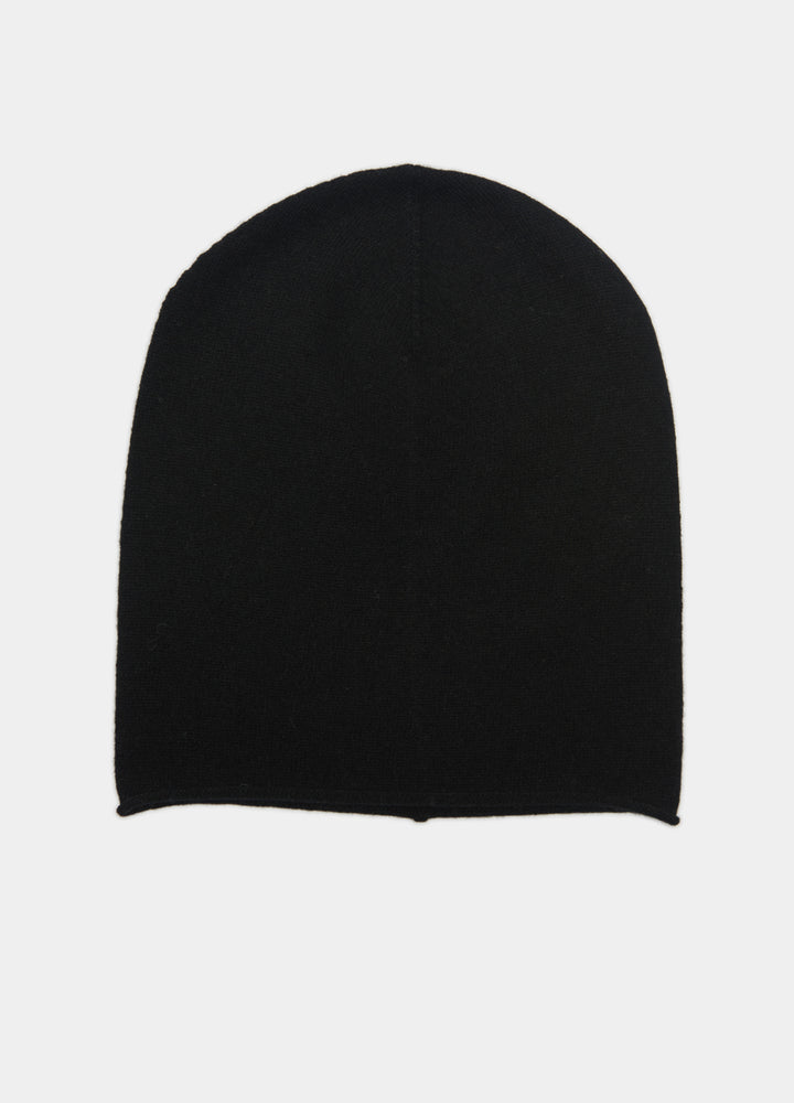 Denner cashmere Knitted Hat (Classic Colours) in Black, view 2