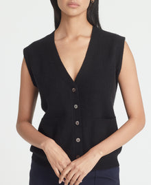Cashmere Sleeveless Ribbed Gilet