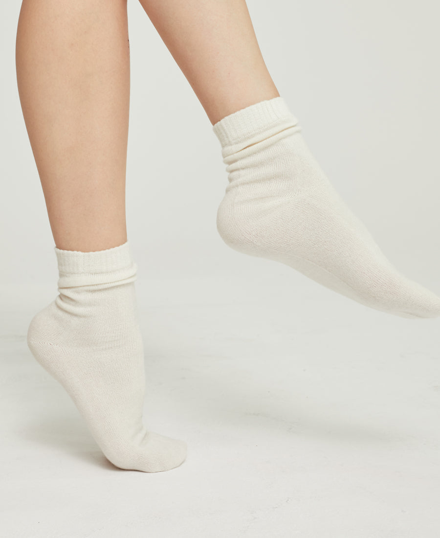 Denner cashmere Socks in White, view 2