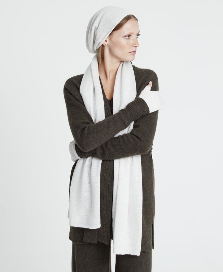 Denner cashmere Knitted Hat (Classic Colours) in Haze, view 3