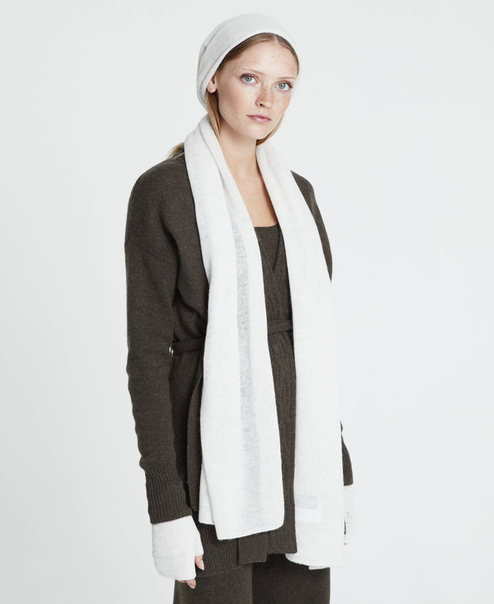 Denner cashmere Knitted Hat (Classic Colours) in Haze, view 4
