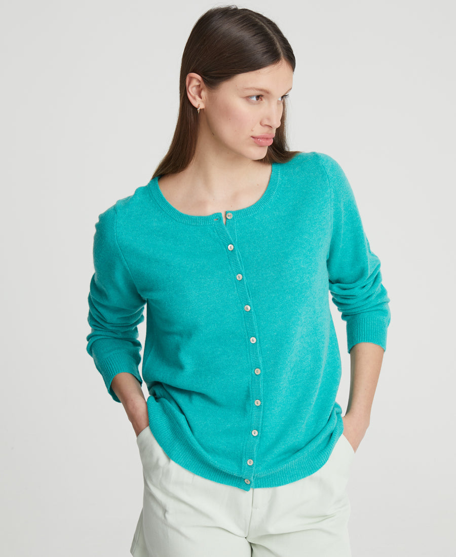Cashmere Crew Neck Cardigan