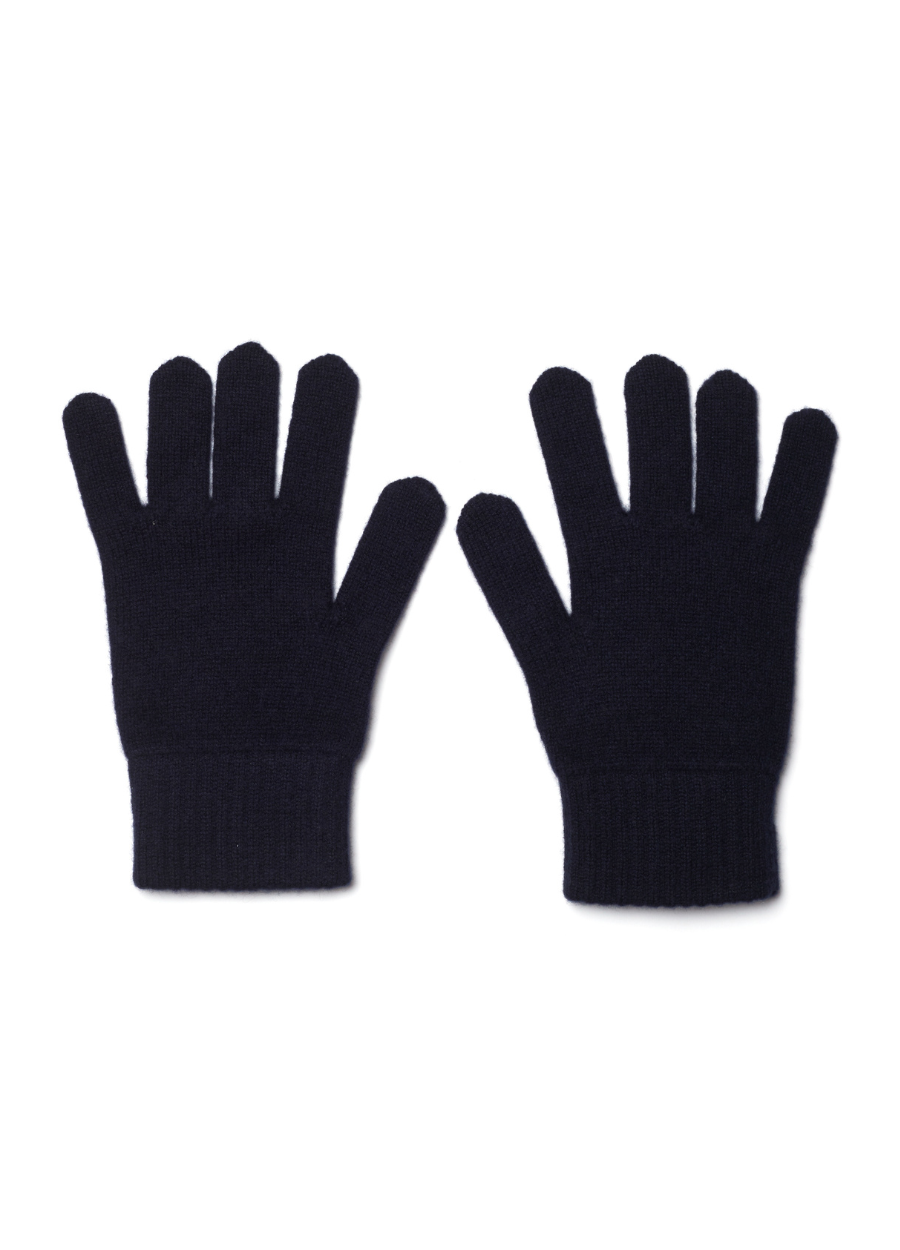 Denner men's cashmere Gloves in Navy, view 2