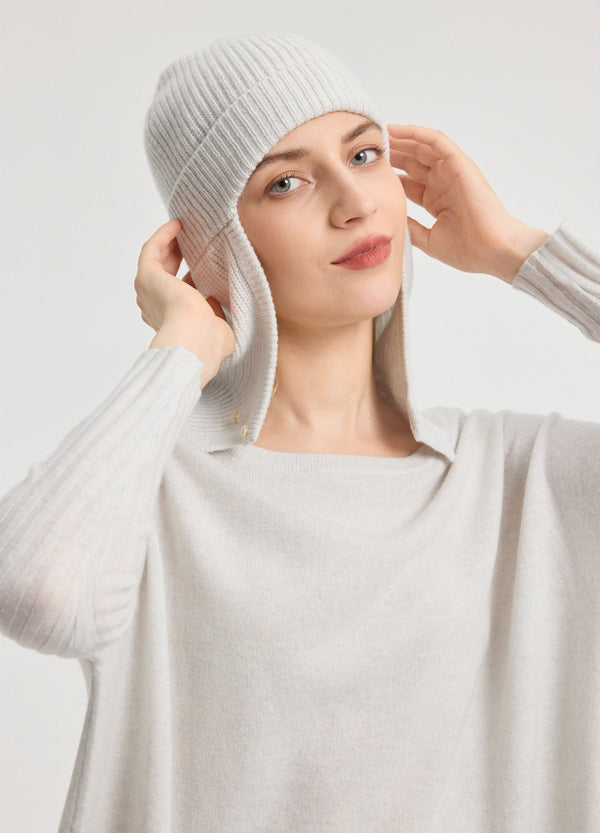 Denner women's cashmere Hooded Snood in Haze