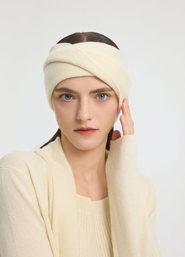 Denner women's cashmere Headband in Ivory