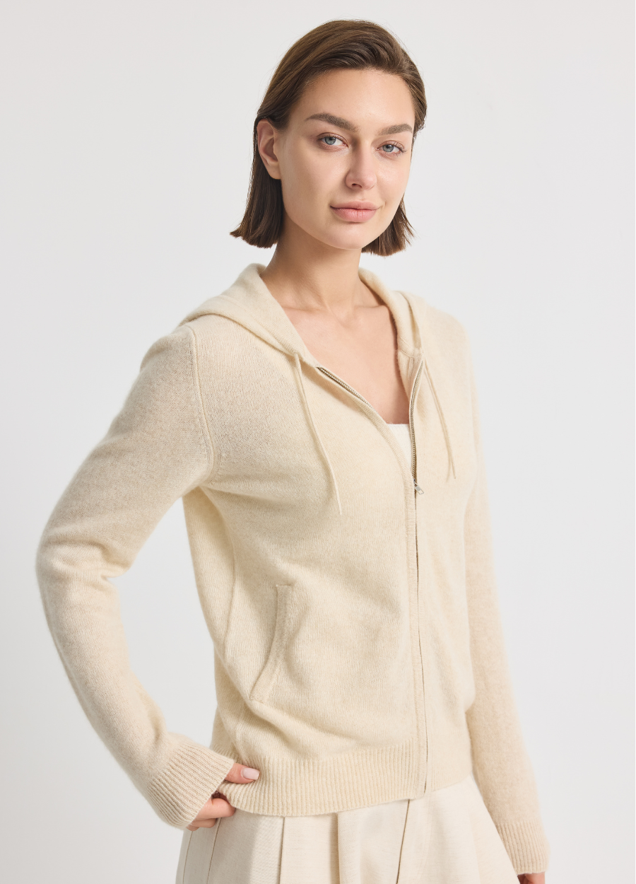 Cashmere Highbury Hooded Zip-Up