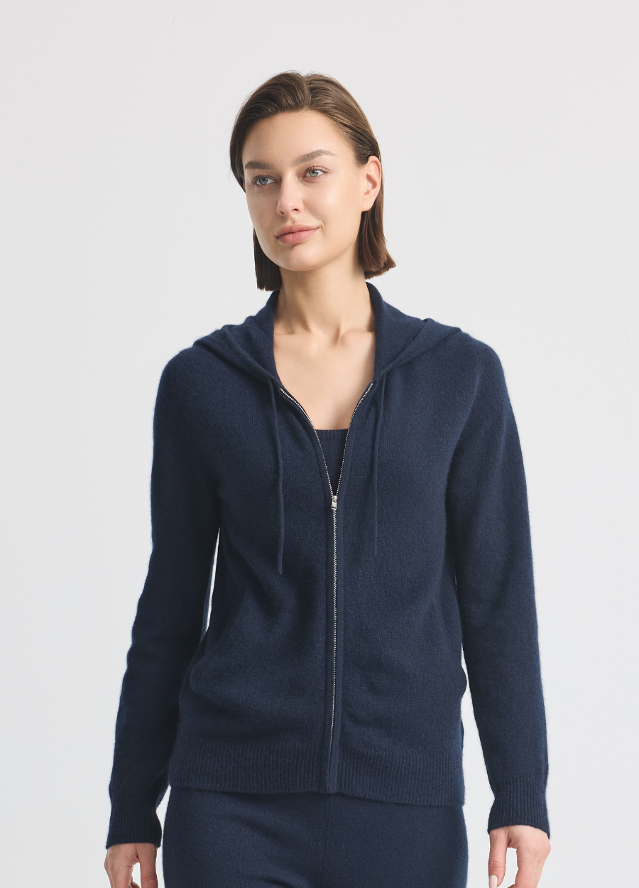 Cashmere Highbury Hooded Zip-Up