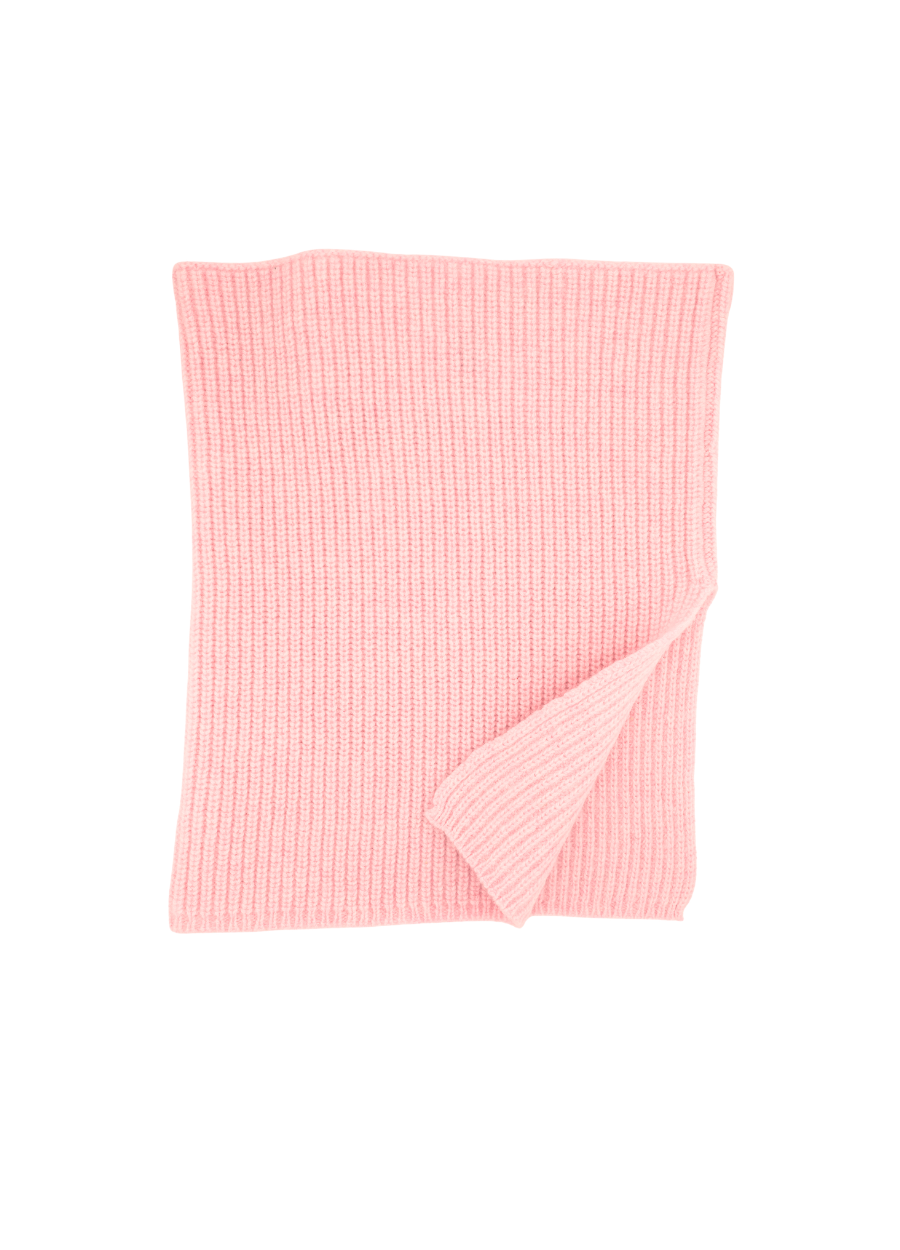 Denner women's cashmere Ribbed Snood With Slit in Crystal Pink