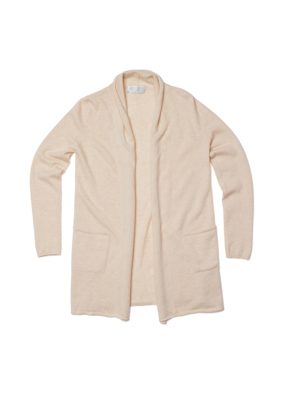 Denner women's cashmere Long Cardigan (Classic Colours) in Lace, view 2