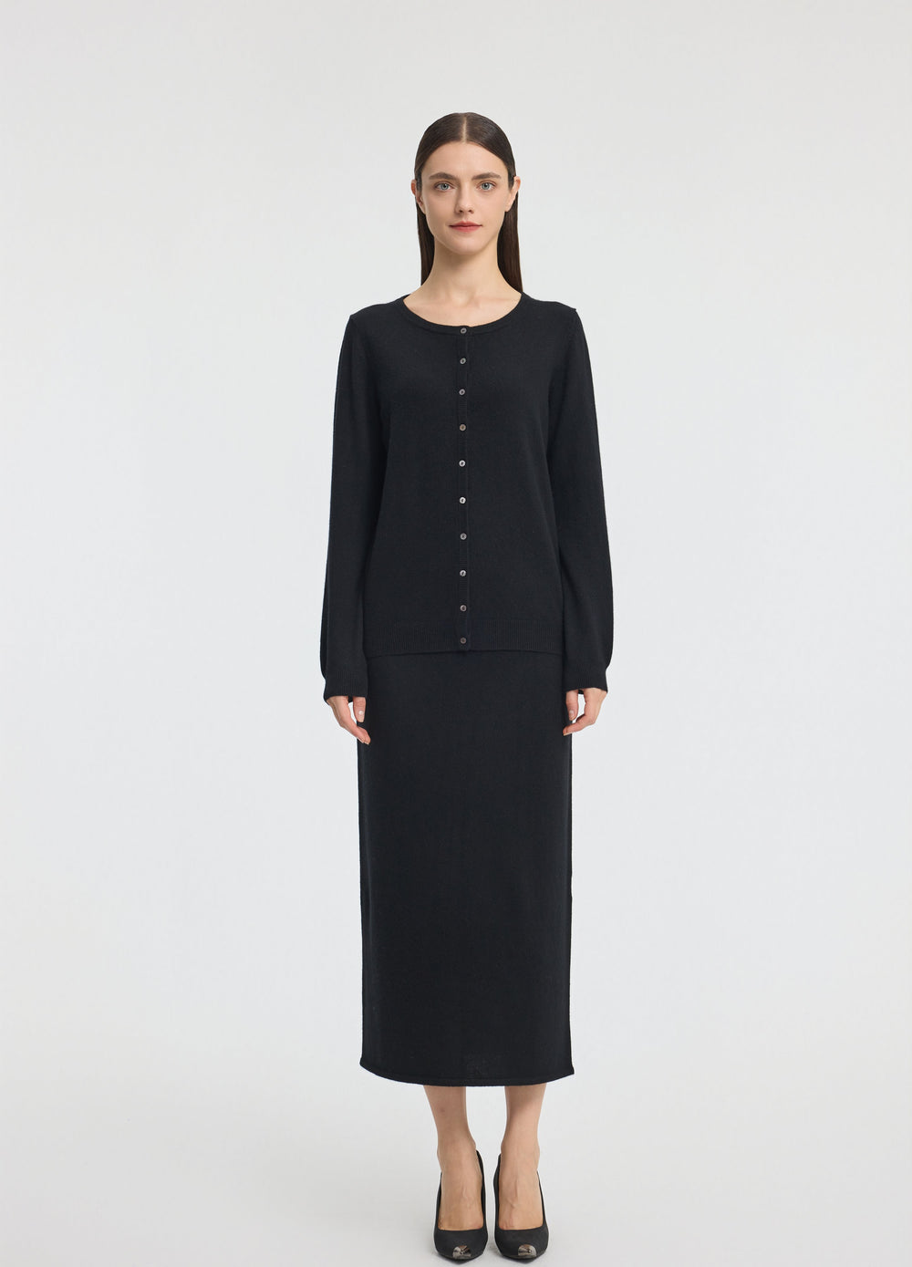Denner women's cashmere Long Skirt, view 2