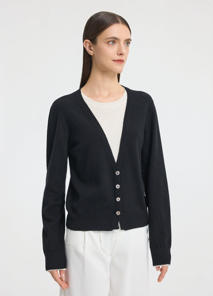 Cashmere Layering V-Neck Cardigan