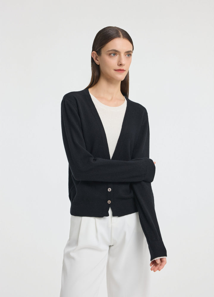 Cashmere Layering V-Neck Cardigan