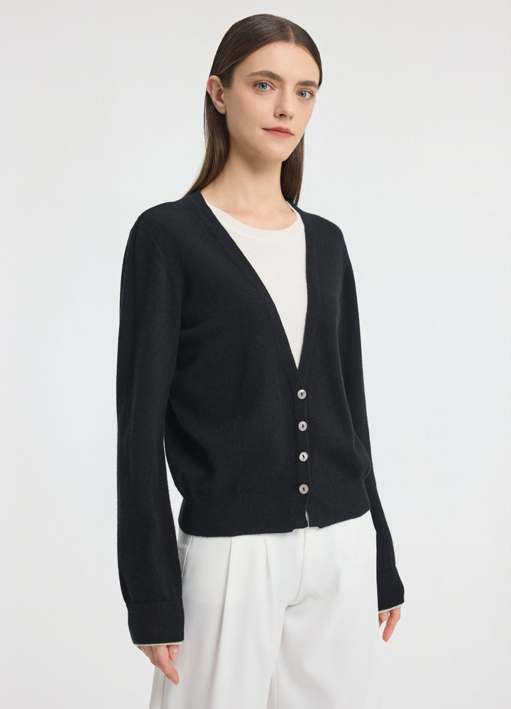 Cashmere Layering V-Neck Cardigan