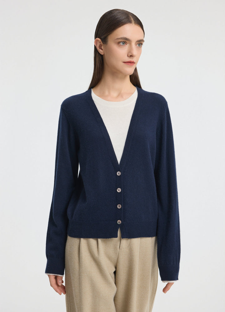 Cashmere Layering V-Neck Cardigan