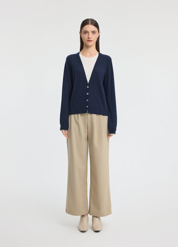 Cashmere Layering V-Neck Cardigan