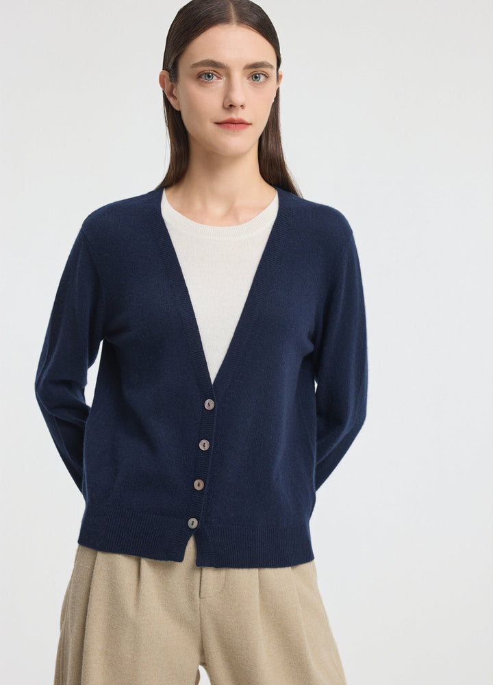 Cashmere Layering V-Neck Cardigan