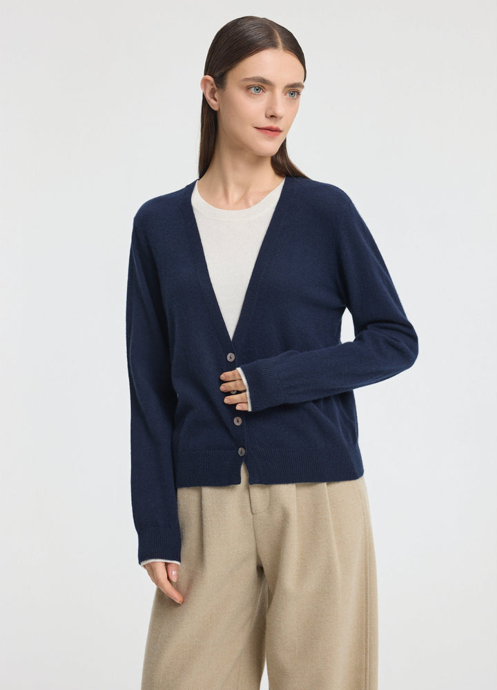 Cashmere Layering V-Neck Cardigan