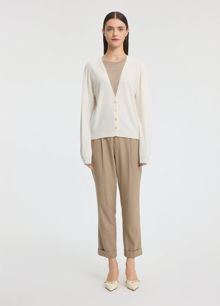 Cashmere Layering V-Neck Cardigan