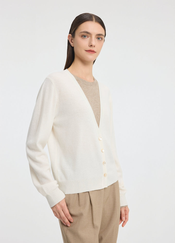 Cashmere Layering V-Neck Cardigan