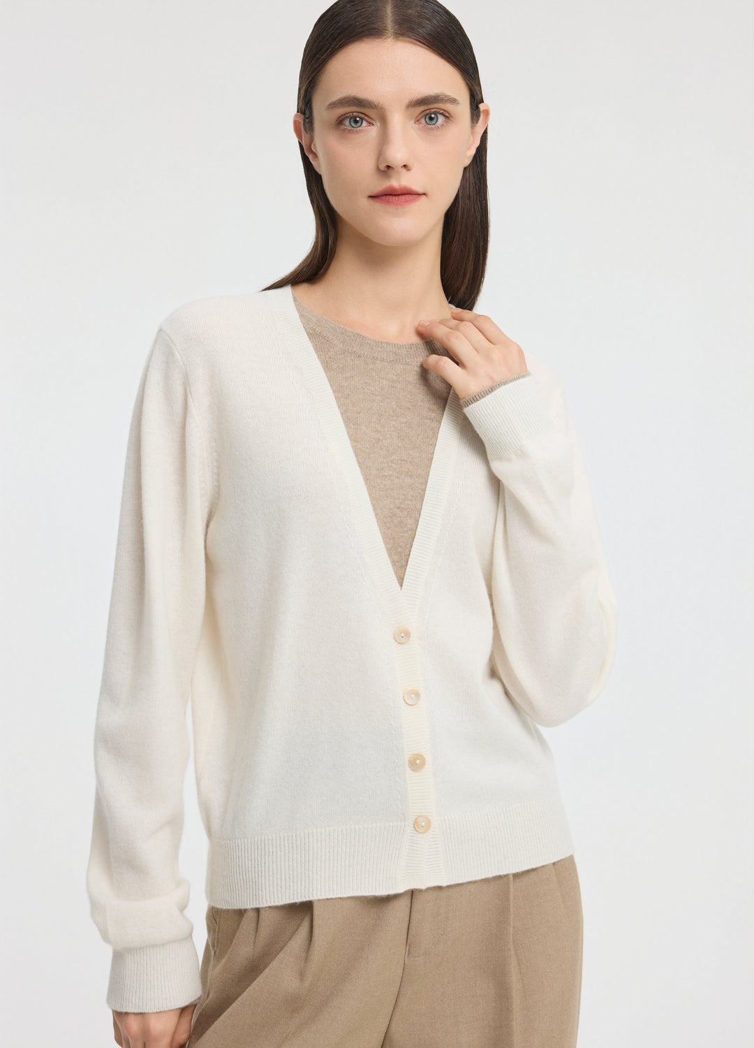 Cashmere Layering V-Neck Cardigan