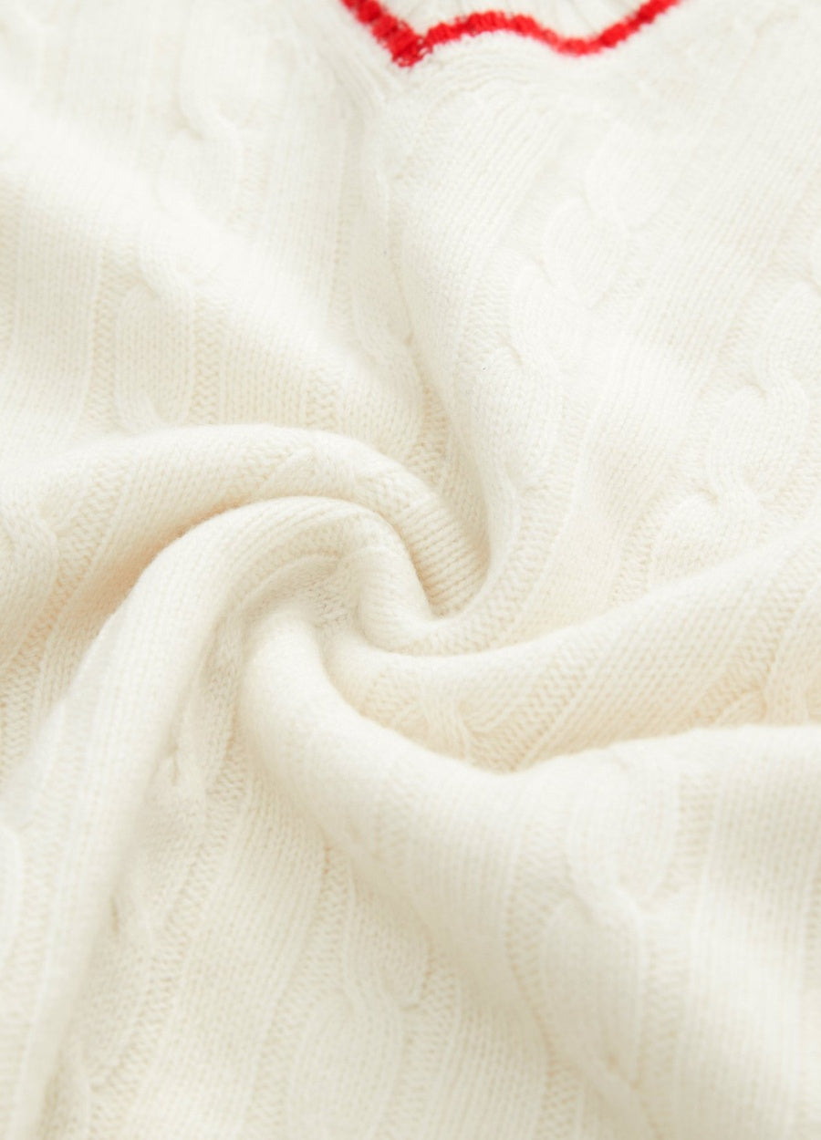 Cashmere Men's Cable Cricket Jumper