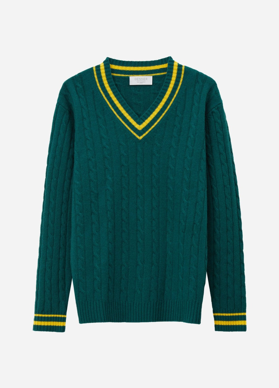 Cashmere Men's Cable Cricket Jumper