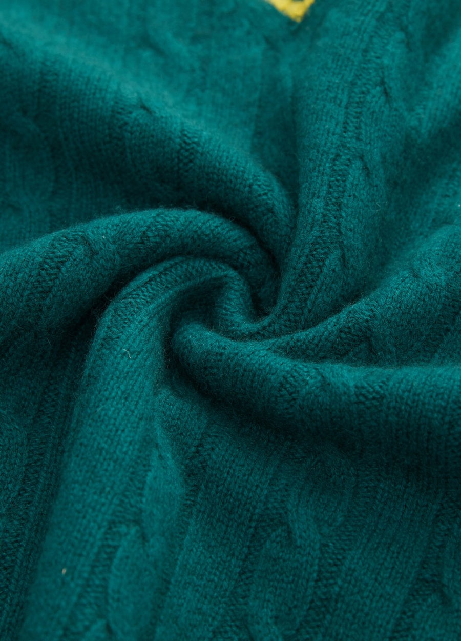Cashmere Men's Cable Cricket Jumper