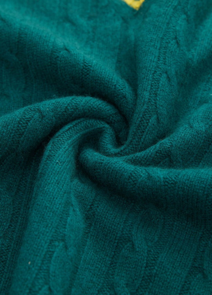 Cashmere Men's Cable Cricket Jumper