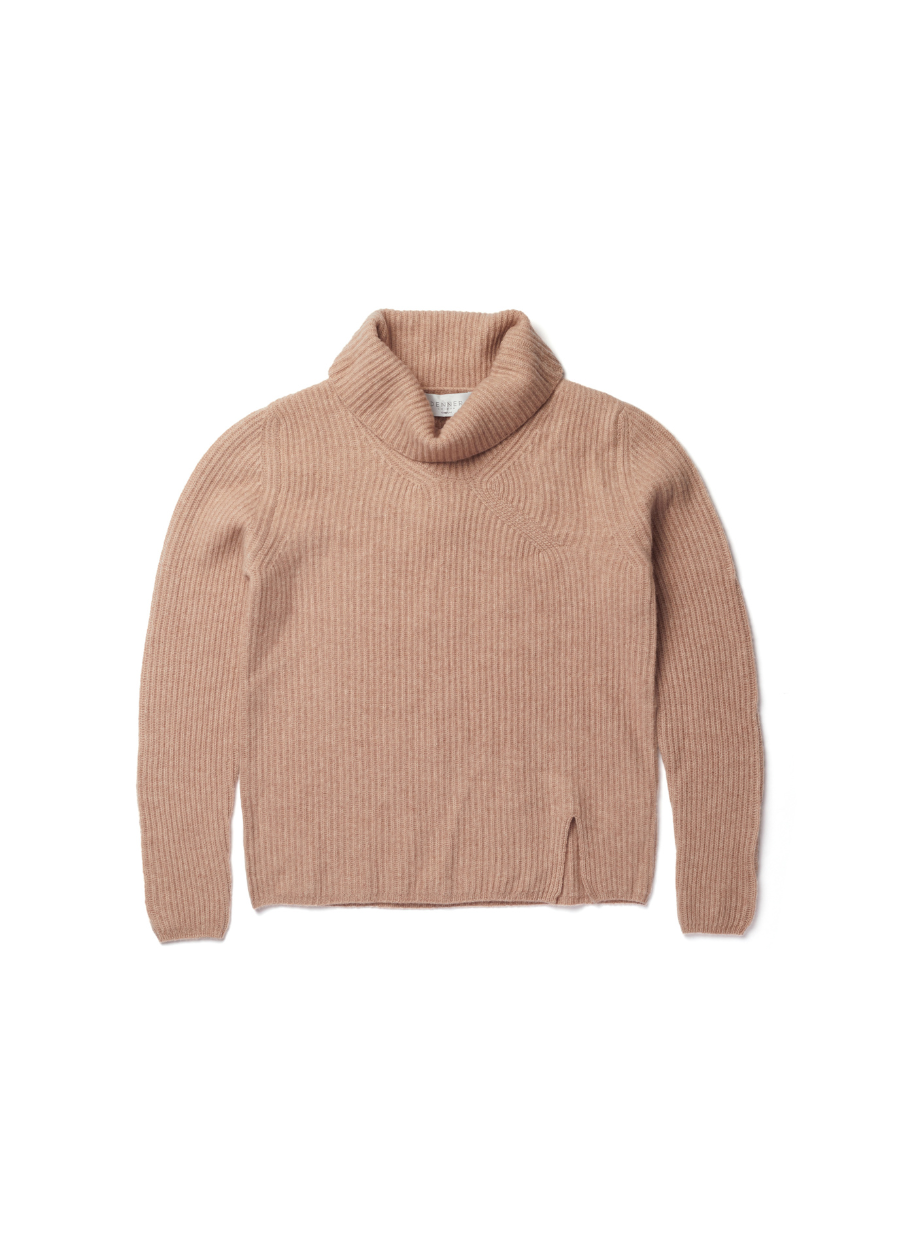 Denner women's merino and cashmere blend Natalia Cable in Cuban Sand, view 2