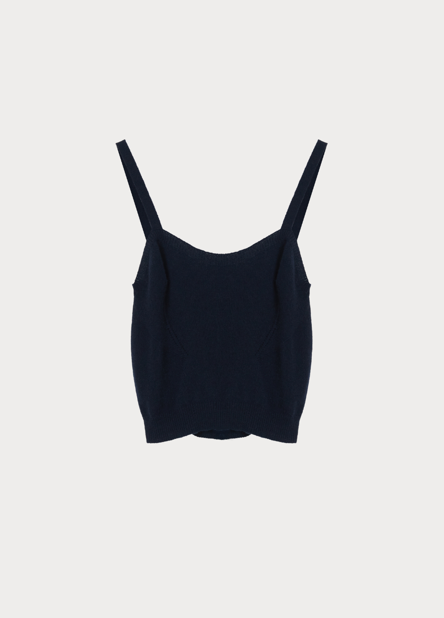Denner women's cashmere Olympia Bralette in Navy, view 2