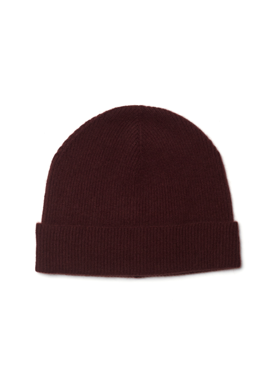 Denner men's cashmere Plaited Beanie in Cocoa