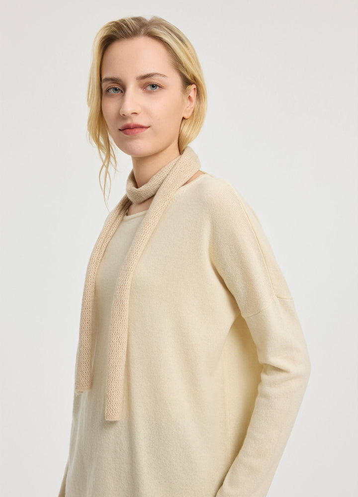 Cashmere Pointelle Mini Scarf