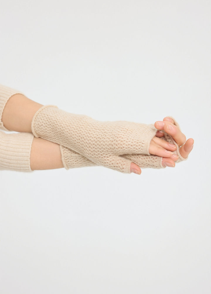 Cashmere Pointelle Wristwarmers