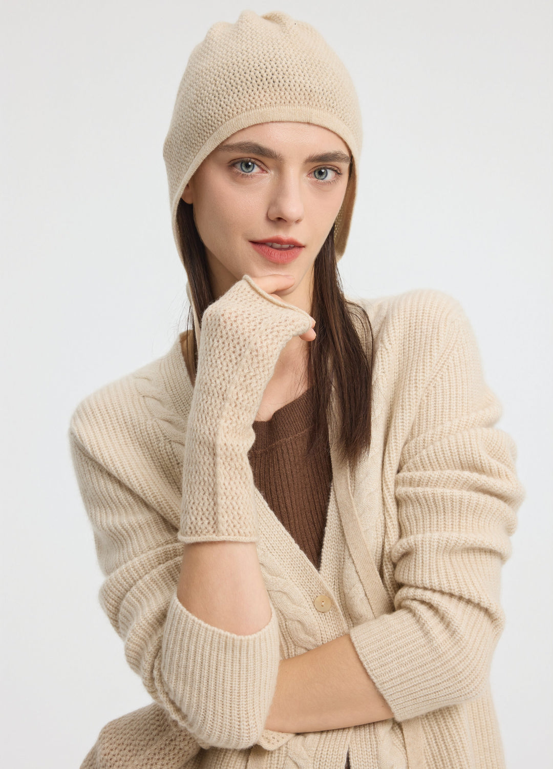 Cashmere Pointelle Wristwarmers