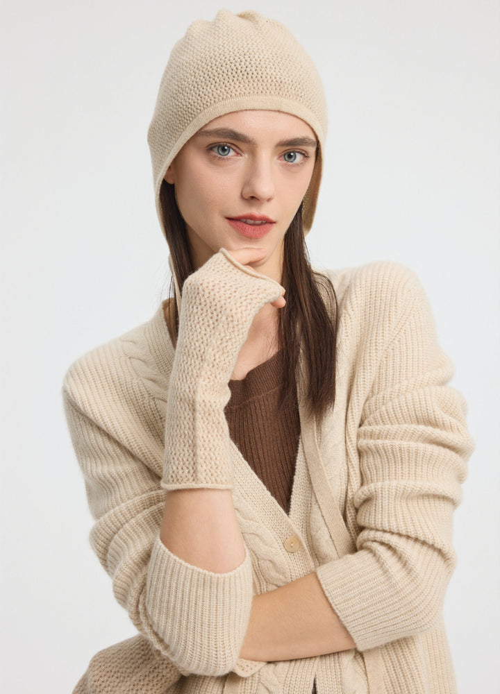 Cashmere Pointelle Wristwarmers