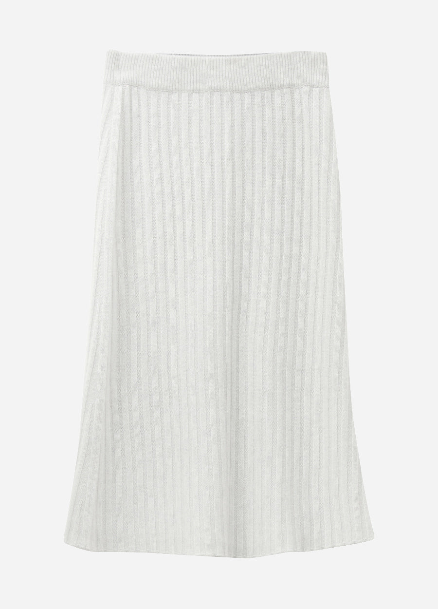 Cashmere Ribbed Midi Skirt