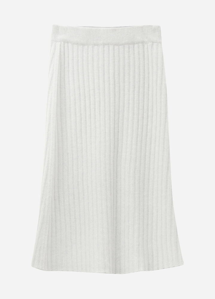 Cashmere Ribbed Midi Skirt
