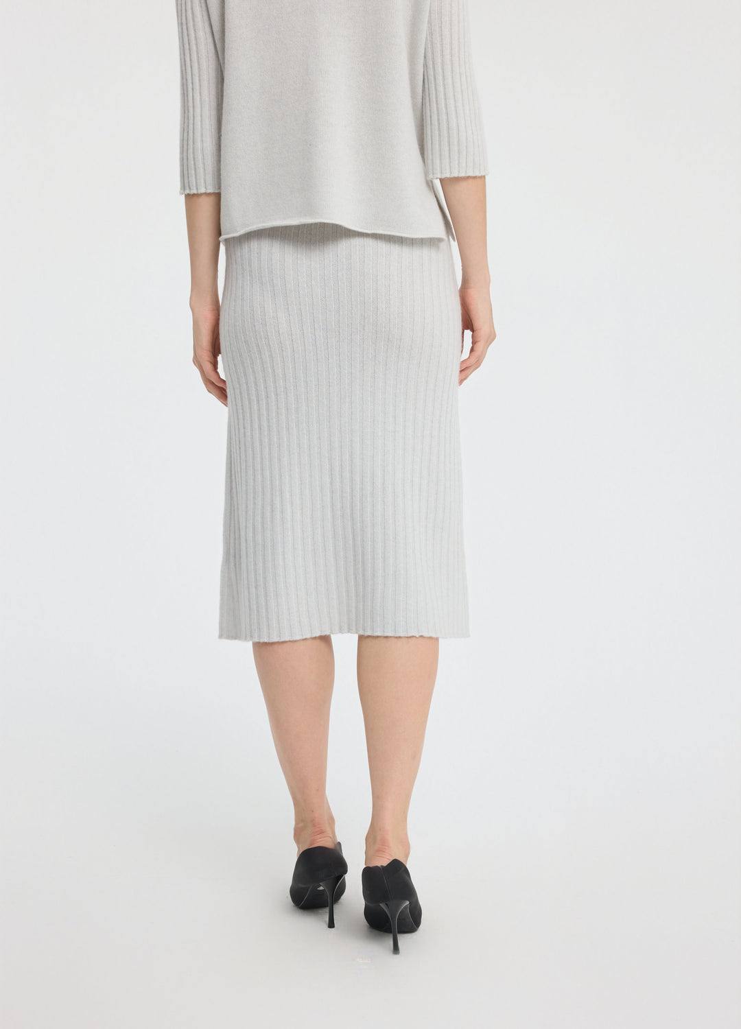 Cashmere Ribbed Midi Skirt