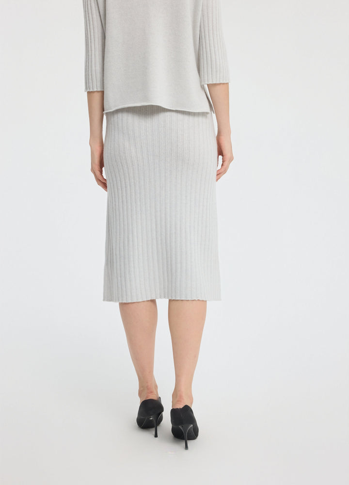 Cashmere Ribbed Midi Skirt